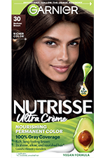 Darkest Brown Hair Color Nutrisse Ultra creme Nourishing permanent color Gray Coverage - Garnier